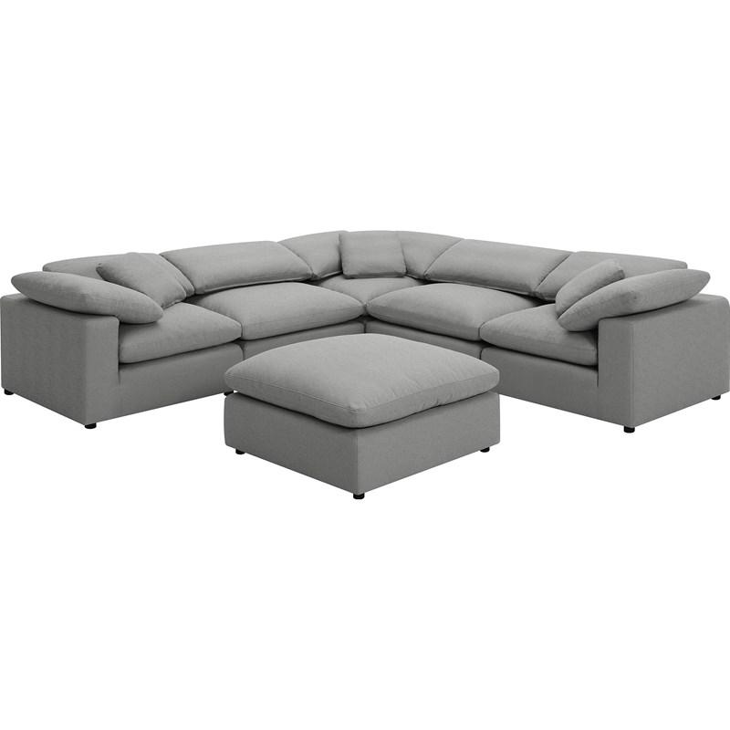 Coaster Furniture Raleigh 551754-SETA 6 pc Boucle Upholstered Modular Sectional - Grey