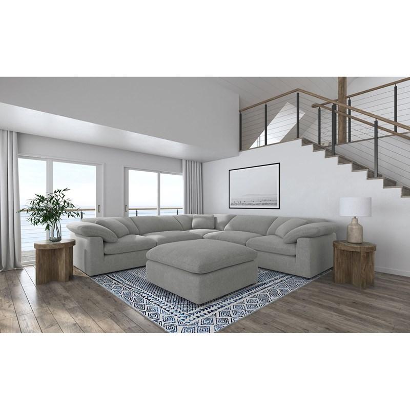 Large Picture of Coaster Furniture Raleigh 551754-SETA 6 pc Boucle Upholstered Modular Sectional - Grey