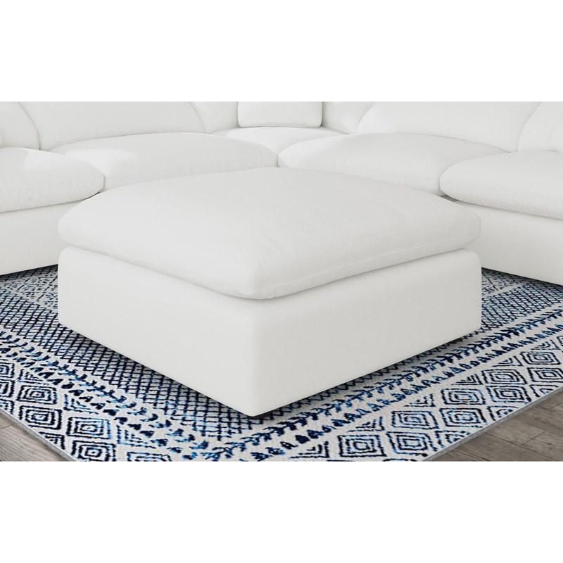 Large Picture of Coaster Furniture Raleigh 551753 Boucle Upholstered Ottoman - Ivory