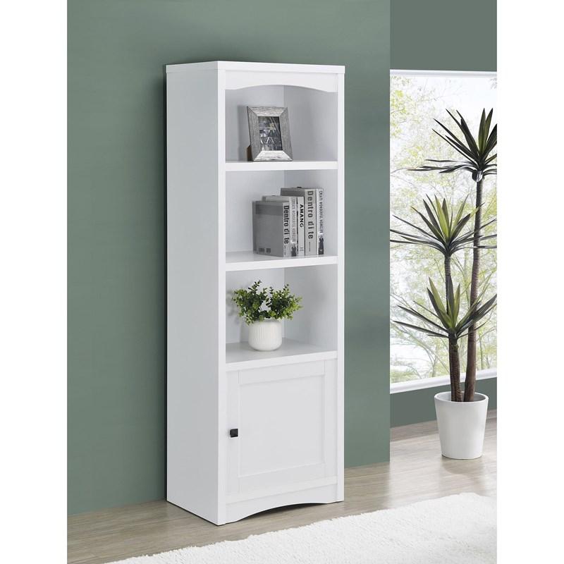 Large Picture of Coaster Furniture Laughlin 724114 3-shelf Engineered Wood Media Tower - White
