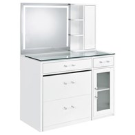 Coaster Furniture Flora 930218 2-drawer Vanity Set with LED Mirror - White High Gloss (Vanity Tables and Sets - Vanity Set)