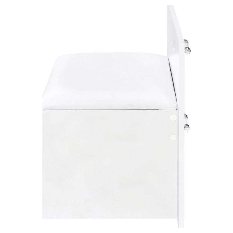Large Picture of Coaster Furniture Flora 930218 2-drawer Vanity Set with LED Mirror - White High Gloss