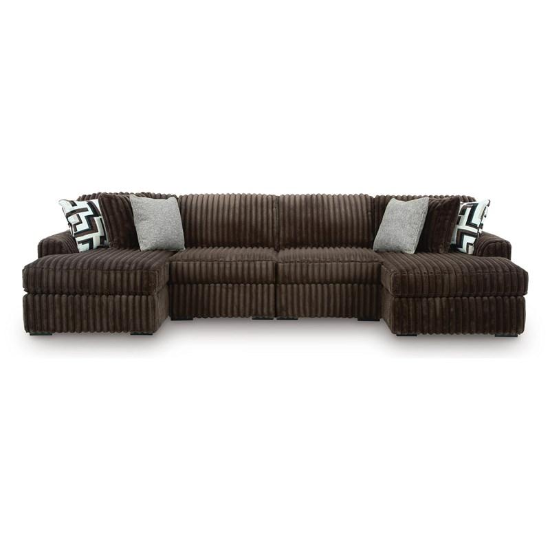 Signature Design by Ashley Midnight-Madness 98104S18 4 pc Double Chaise Sectional