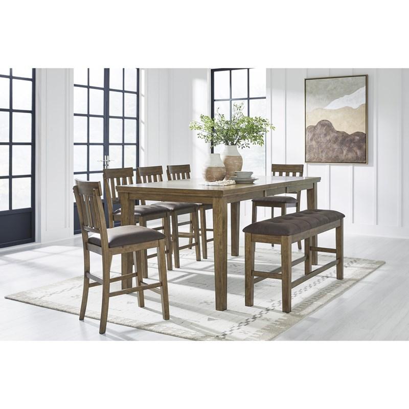 Large Picture of Signature Design by Ashley Urbinforte PCD592-09 Double Counter Upholstered Bench
