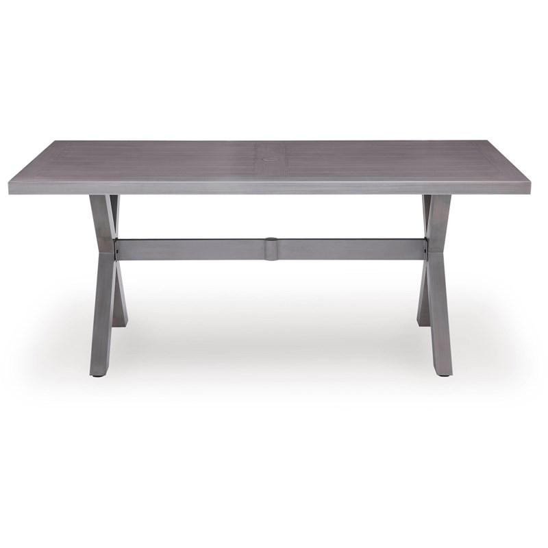 Large Picture of Signature Design by Ashley Half Moon Beach PCP418-625 Rectangular Dining Table with Umbrella Option