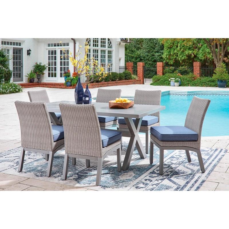 Large Picture of Signature Design by Ashley Half Moon Beach PCP418-625 Rectangular Dining Table with Umbrella Option