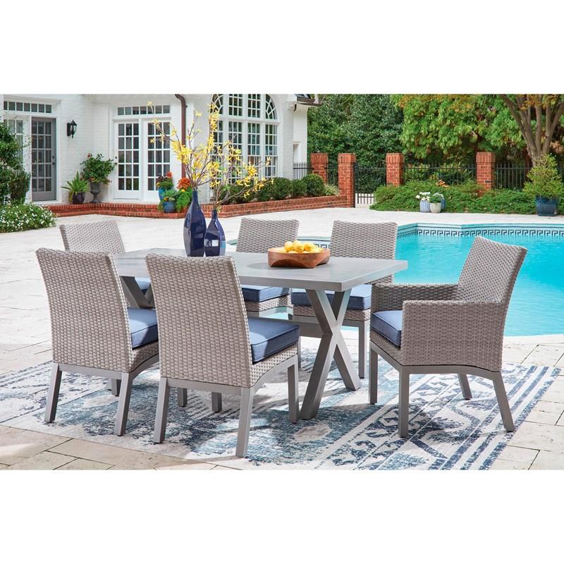 Large Picture of Signature Design by Ashley Half Moon Beach PCP418-625 Rectangular Dining Table with Umbrella Option