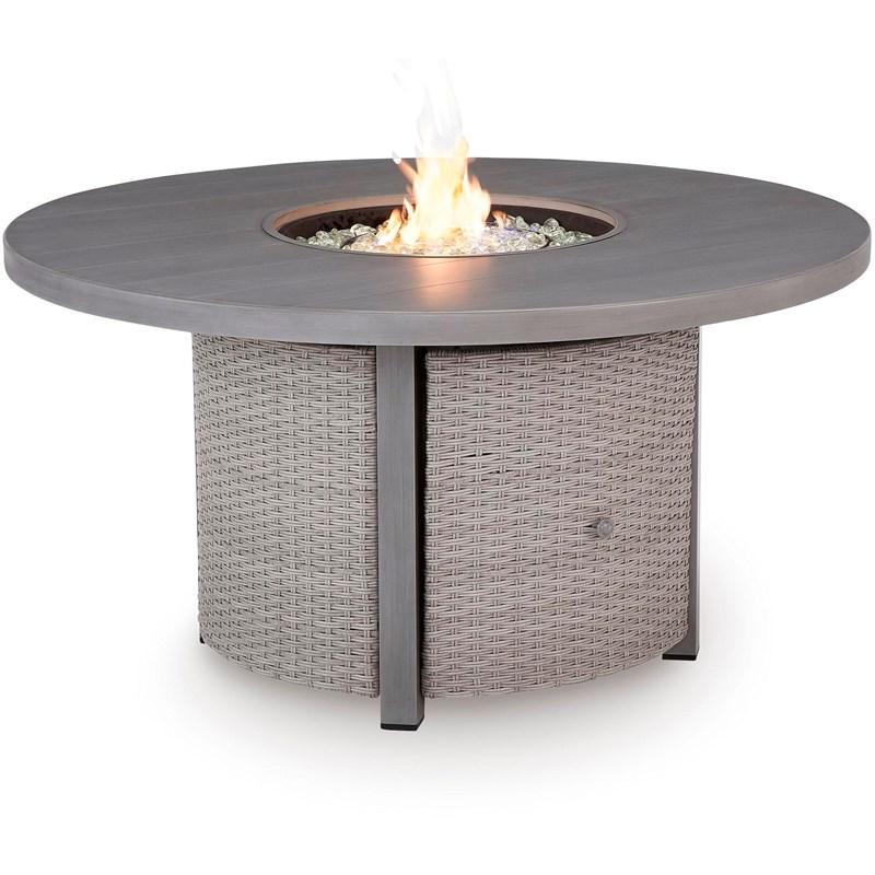 Large Picture of Signature Design by Ashley Half Moon Beach PCP418-776 Round Fire Pit Table