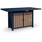 Signature Design by Ashley East Beach PCP587-665 Rectangular Bar Table with Fire Pit