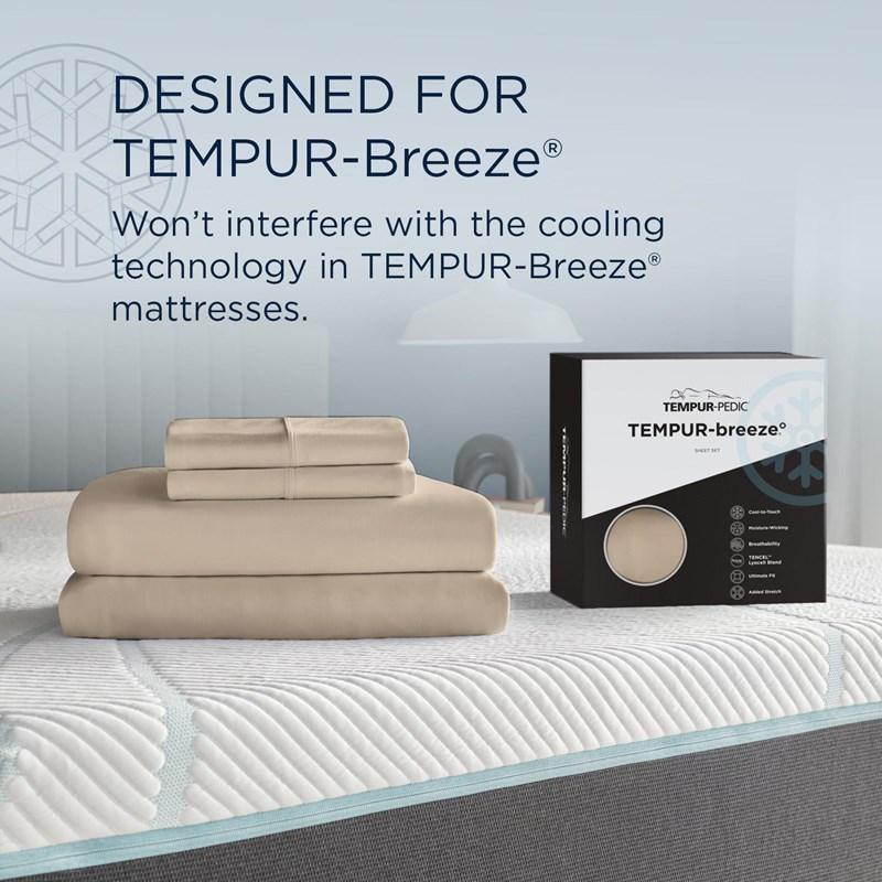 Large Picture of Tempur-Pedic TEMPUR breeze cooling Sheet Set Sandstone (Twin XL)