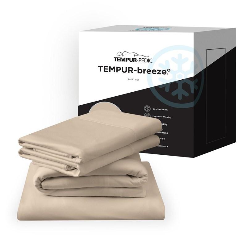 Large Picture of Tempur-Pedic TEMPUR breeze cooling Sheet Set Sandstone (Twin XL)