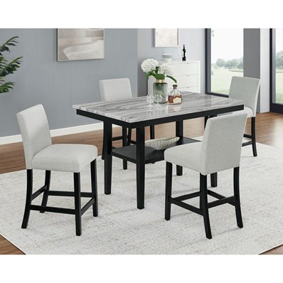 Crown Mark Marbel 1718SET 5 pc Dinette with Faux Marble Top