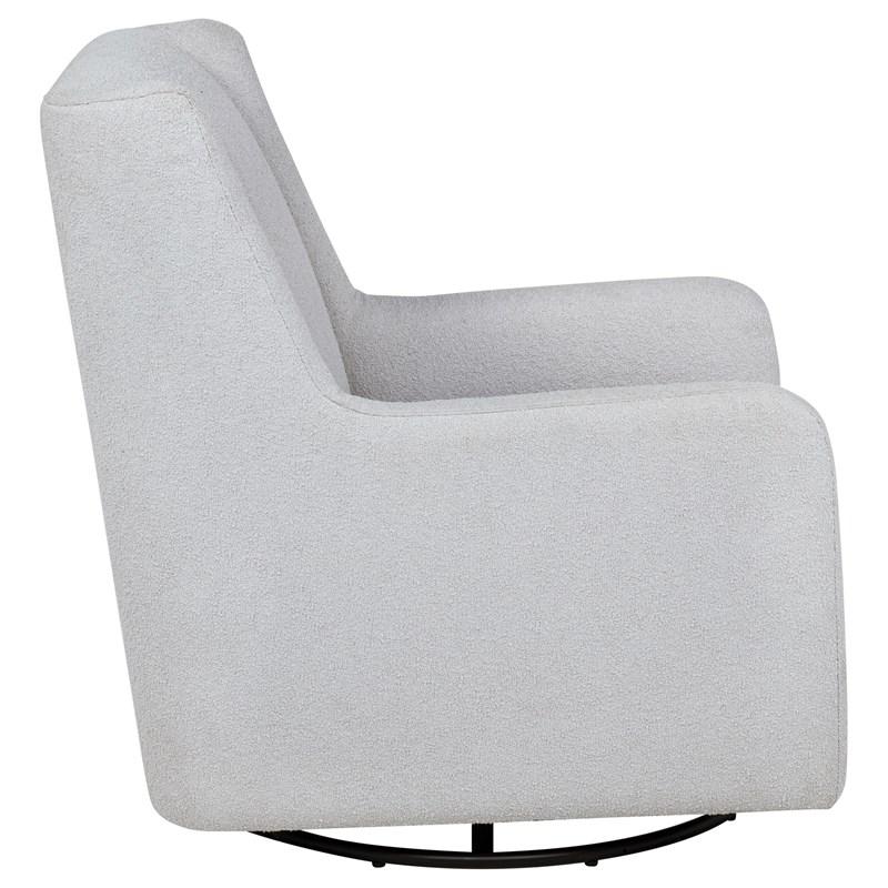 Large Picture of Coaster Furniture Serra 902454 Boucle Upholstered Swivel Glider - Dove Grey