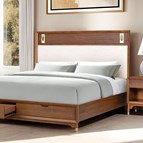 Furniture of America Hepburne FM74000WN-EK-ST-BED King Storage Bed