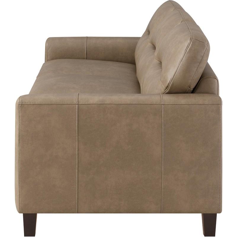 Large Picture of Coaster Furniture Scotland 504667 Faux Leather Upholstered Track Arm Sofa - Brown