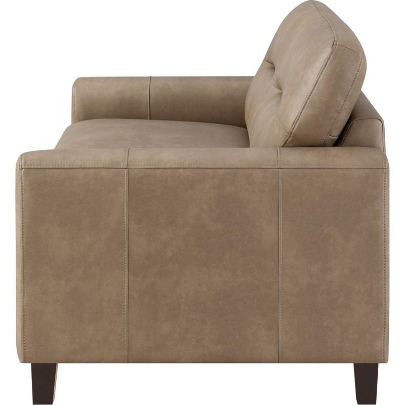 Large Picture of Coaster Furniture Scotland 504668 Faux Leather Upholstered Track Arm Loveseat - Brown