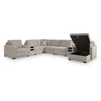 Benchcraft ModMax Luxe 68605S80 8 pc Sectional with Storage Chaise and Audio Consoles