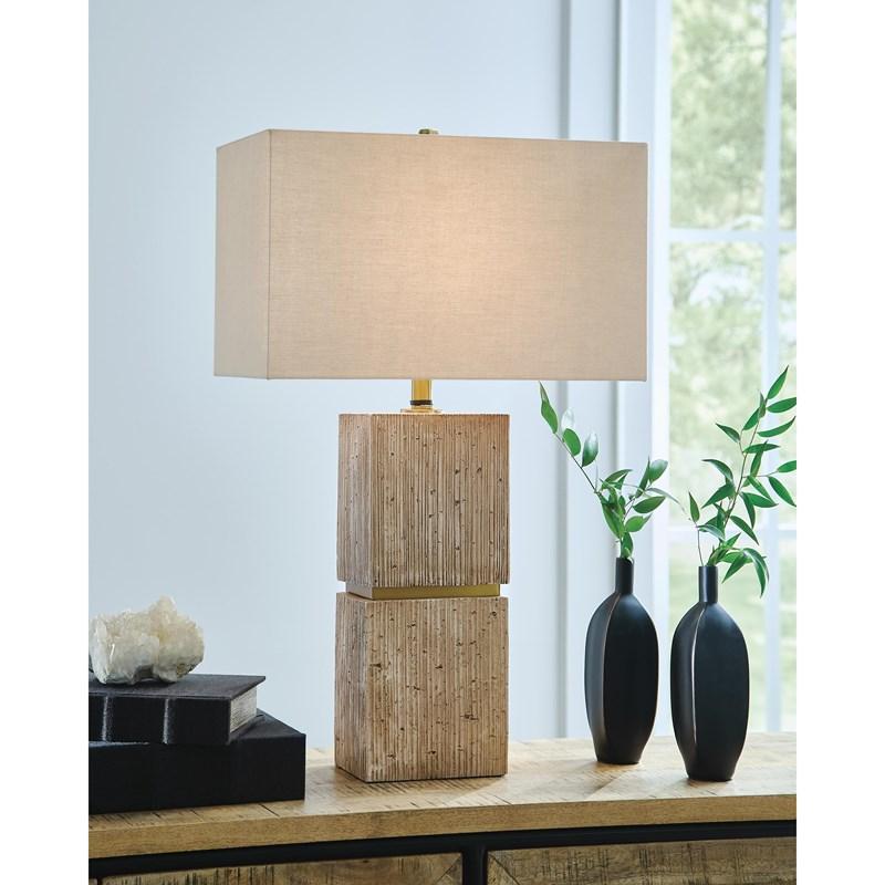 Large Picture of Signature Design by Ashley Laddner L236054 Poly Table Lamp