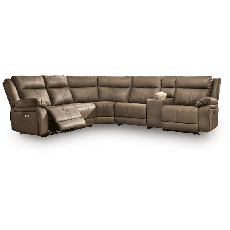 Large Picture of Signature Design by Ashley Max-Momentum PC82305S5 6 pc Power Reclining Sectional with Audio Console