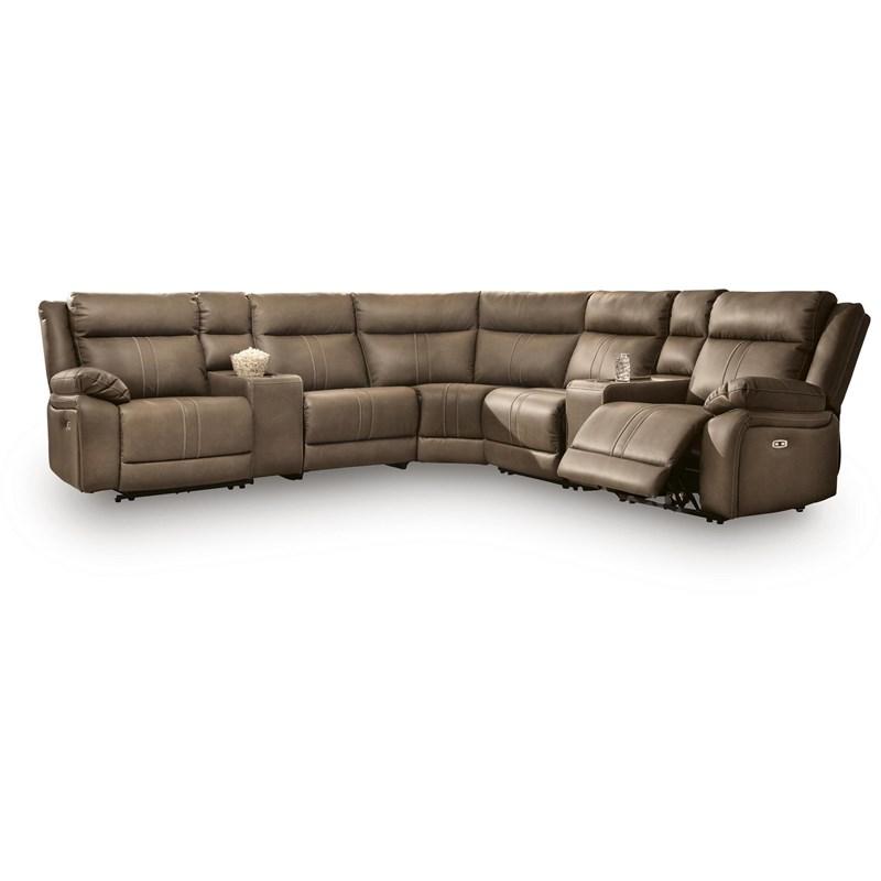 Signature Design by Ashley Max-Momentum PC82305S8 7 pc Power Reclining Sectional with Audio Consoles