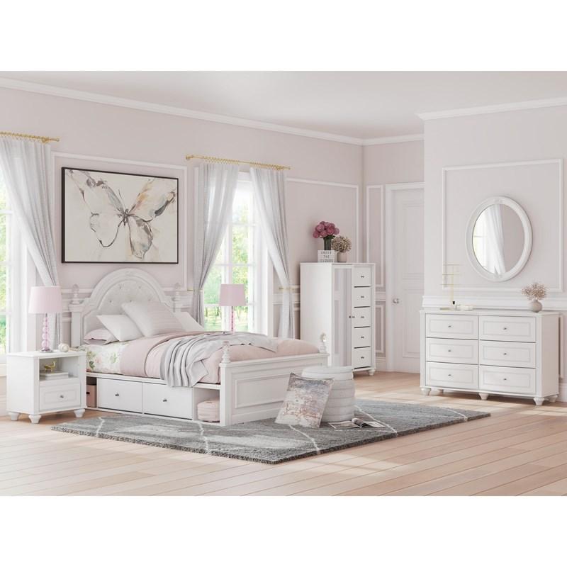 Large Picture of Signature Design by Ashley Kozlani PCB1819B10 Full Upholstered Panel Storage Bed