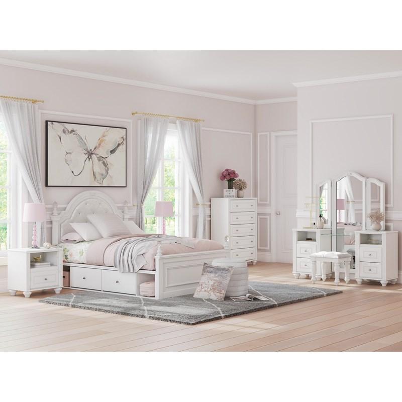 Large Picture of Signature Design by Ashley Kozlani PCB1819B10 Full Upholstered Panel Storage Bed