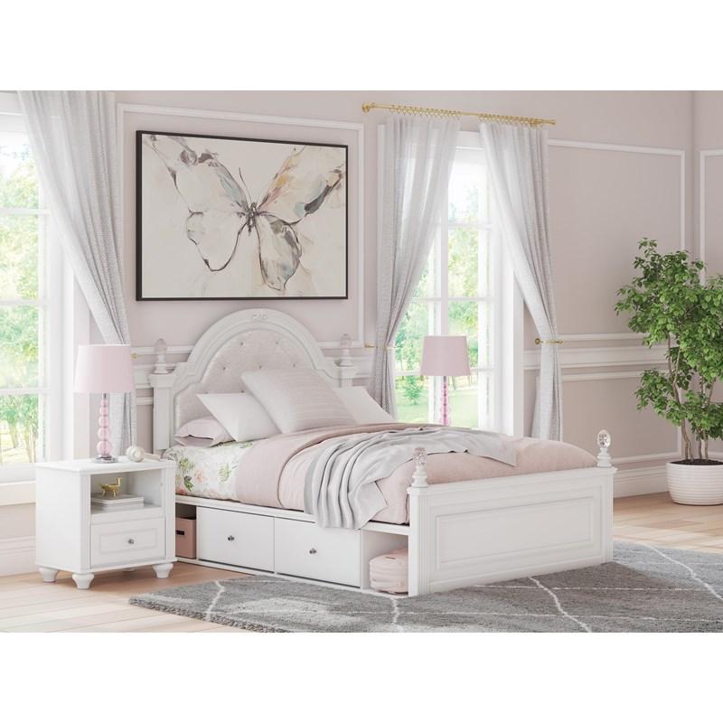 Large Picture of Signature Design by Ashley Kozlani PCB1819B10 Full Upholstered Panel Storage Bed