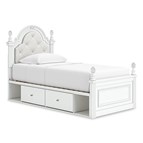 Signature Design by Ashley Kozlani PCB1819B9 Twin Upholstered Panel Storage Bed