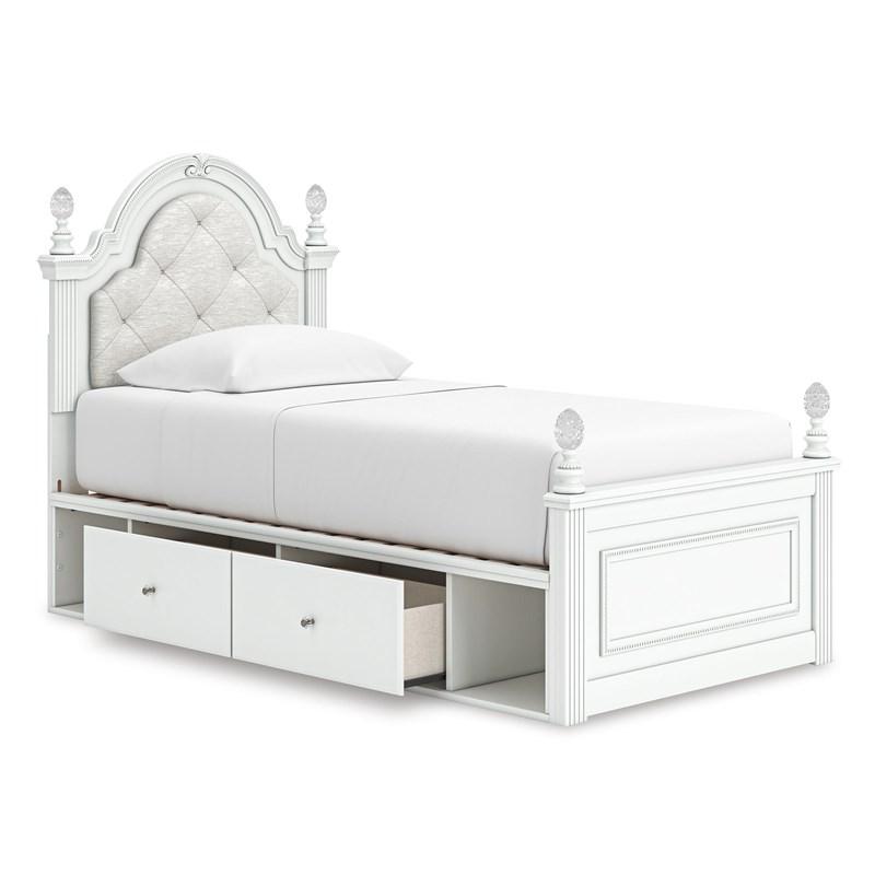 Large Picture of Signature Design by Ashley Kozlani PCB1819B9 Twin Upholstered Panel Storage Bed