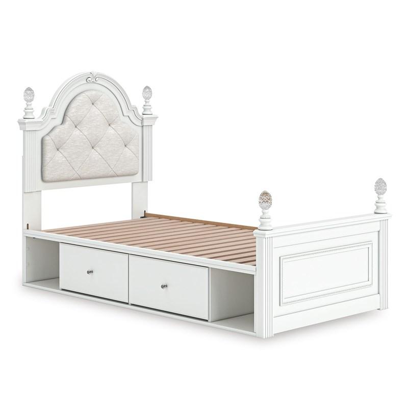 Large Picture of Signature Design by Ashley Kozlani PCB1819B9 Twin Upholstered Panel Storage Bed
