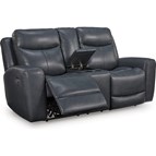 Signature Design by Ashley Next Move PCU1210018 Power Reclining Loveseat with Console and Adjustable Headrest