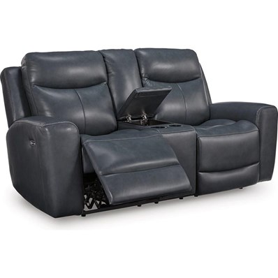 Signature Design by Ashley Next Move PCU1210018 Power Reclining Loveseat with Console and Adjustable Headrest