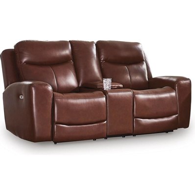 Signature Design by Ashley Next Move PCU1210218 Power Reclining Loveseat with Console and Adjustable Headrest