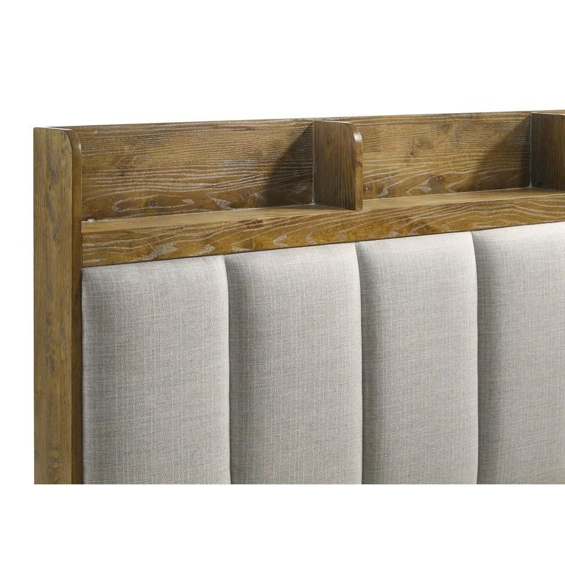 Large Picture of Coaster Furniture Henderson 222971Q 57-inch Eastern Queen Bookcase Panel Bed - Medium Oak
