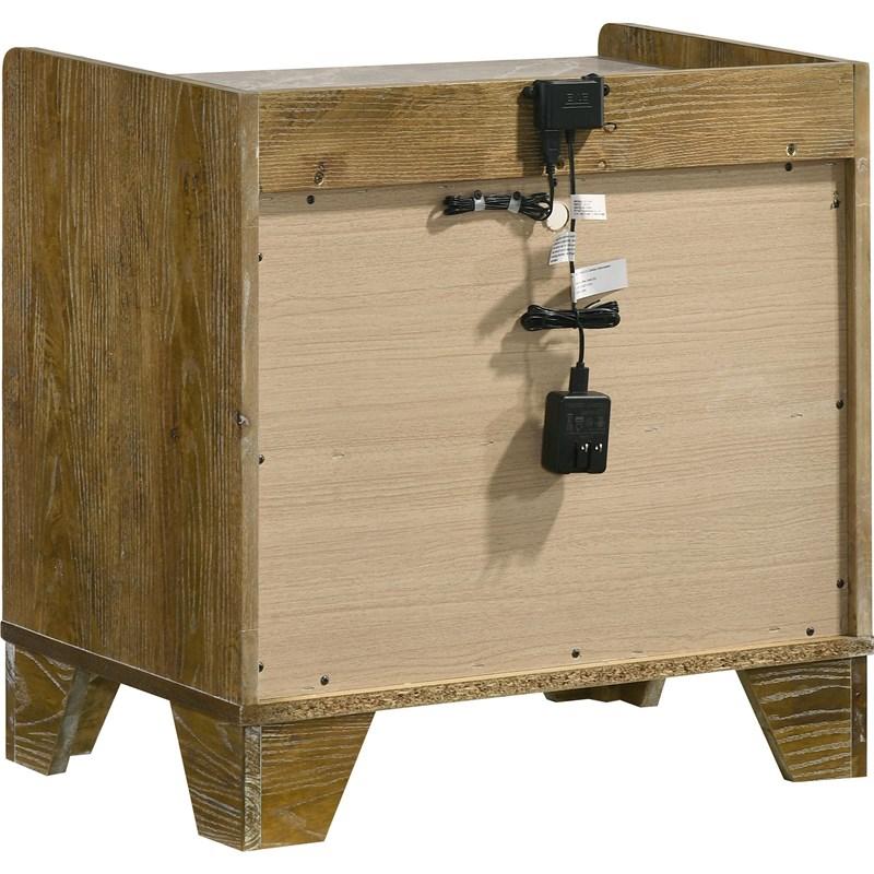Large Picture of Coaster Furniture Henderson 222972 1-drawer LED Nightstand Bedside Table - Medium Oak