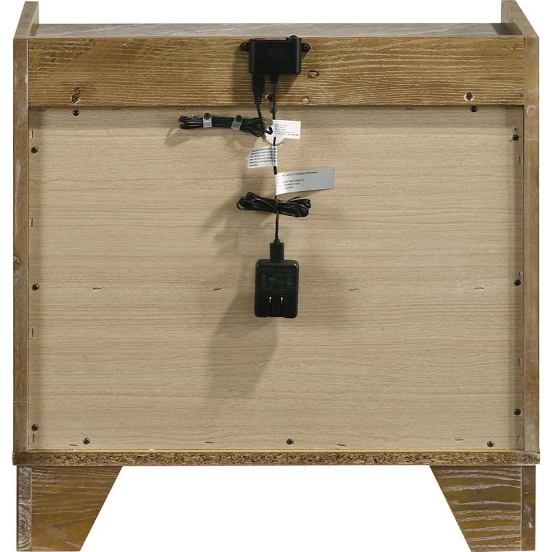 Large Picture of Coaster Furniture Henderson 222972 1-drawer LED Nightstand Bedside Table - Medium Oak