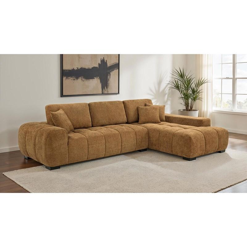 Large Picture of Coaster Furniture Octavia 509340 Upholstered Sectional Chaise Sofa - Amber