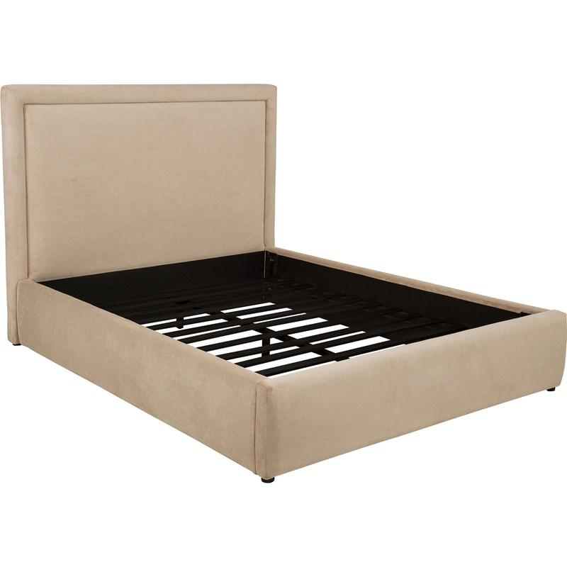 Coaster Furniture Lawson 315835LQ 54-inch Upholstered Queen Platform Bed - Light Saddle