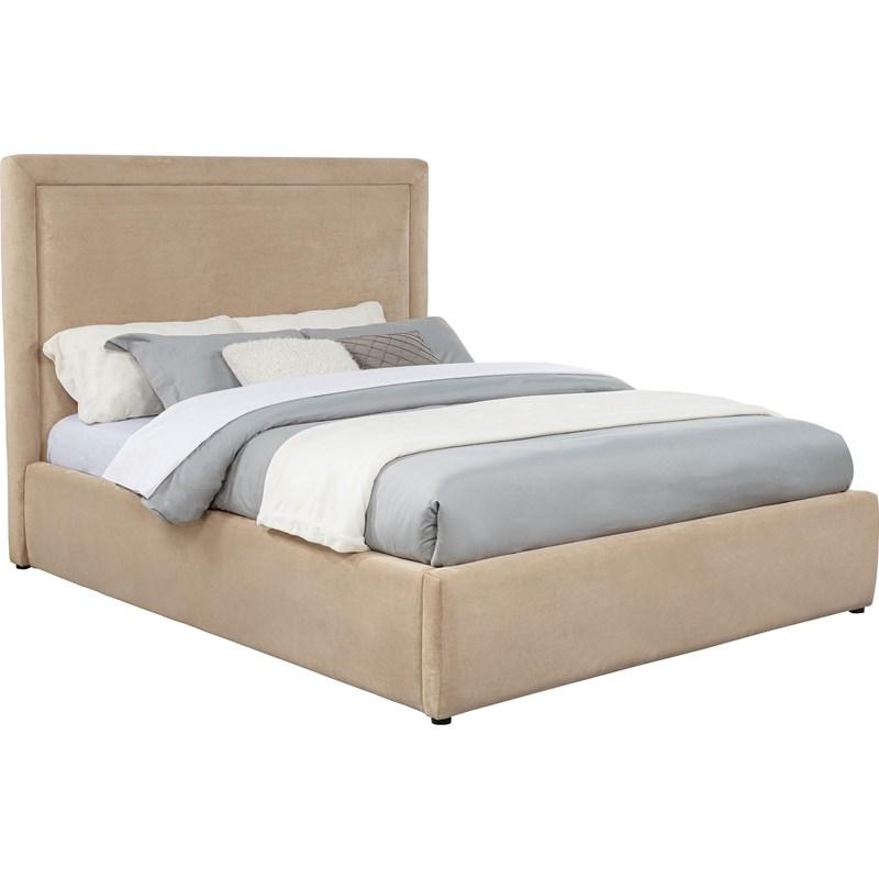 Large Picture of Coaster Furniture Lawson 315835LQ 54-inch Upholstered Queen Platform Bed - Light Saddle