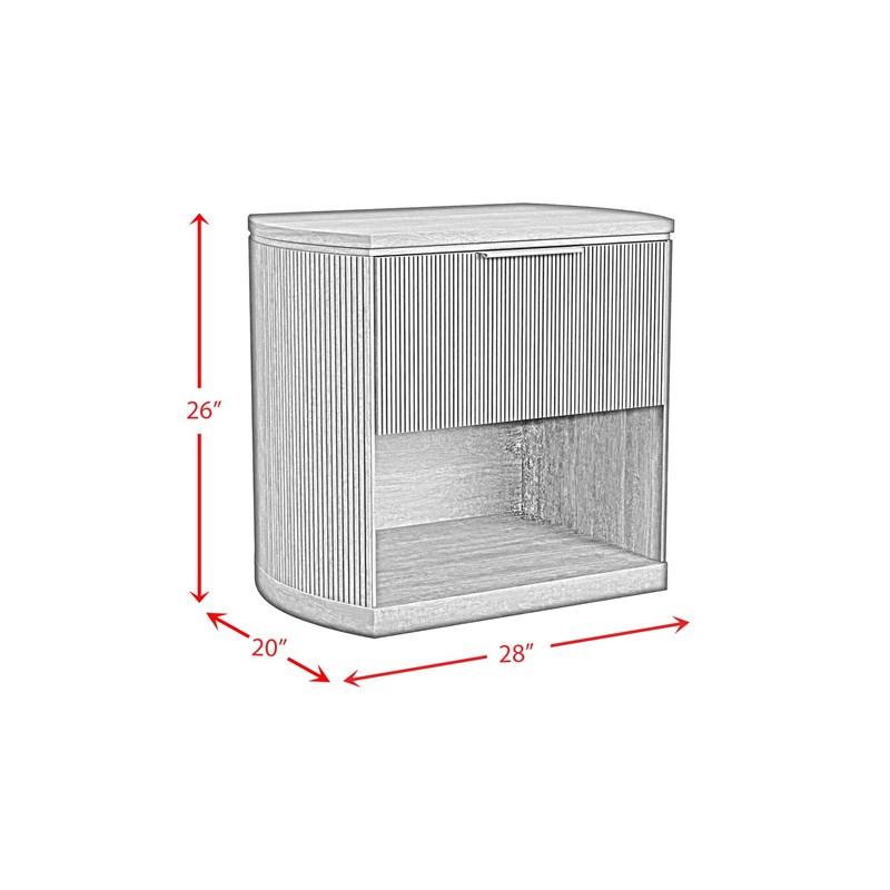 Large Picture of Elements International Sylvie B-16000-5-NS 1-Drawer Nightstand