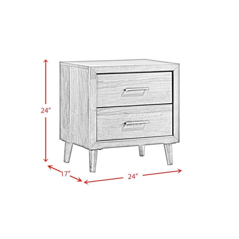 Large Picture of Elements International Malibu MC400NS 2-Drawer Nightstand