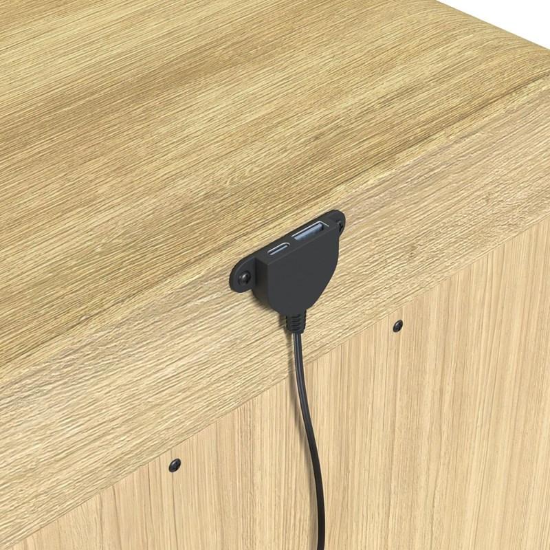 Large Picture of Elements International Ridgemont B-14440-6-NS2 2-Drawer Nightstand