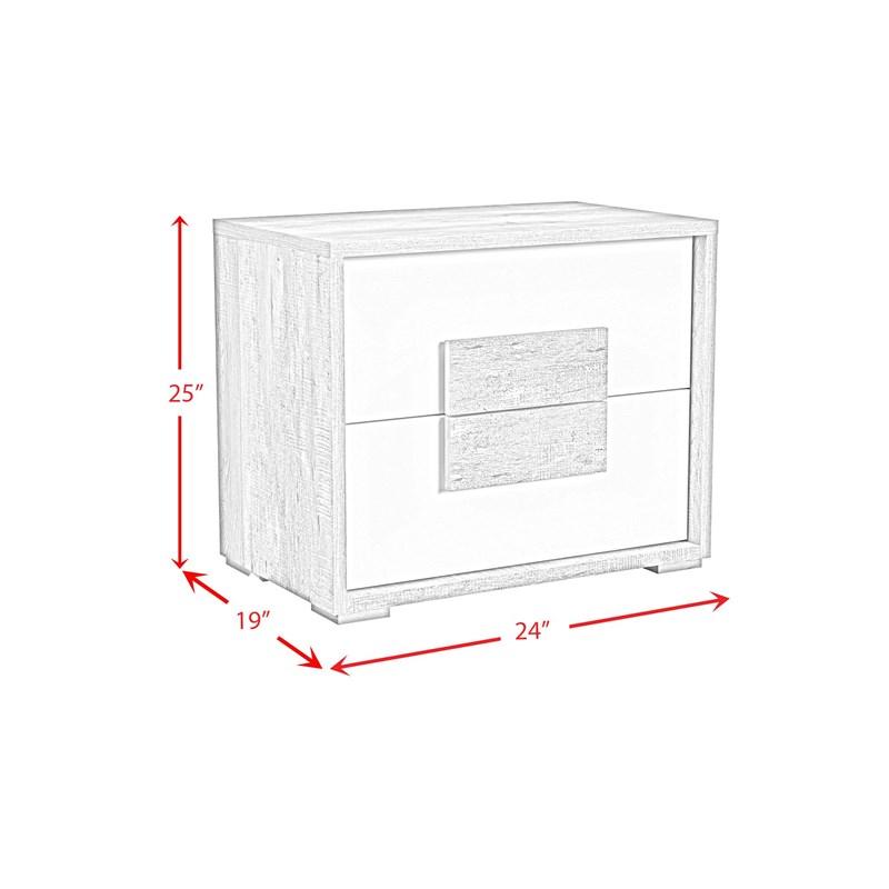 Large Picture of Elements International San Matteo B-16010-7-NS2 2-Drawer Nightstand