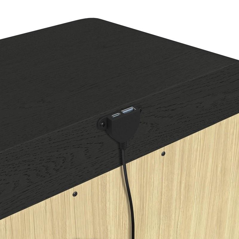 Large Picture of Elements International Ridgemont B-14440-8W-NS2 2-Drawer Nightstand