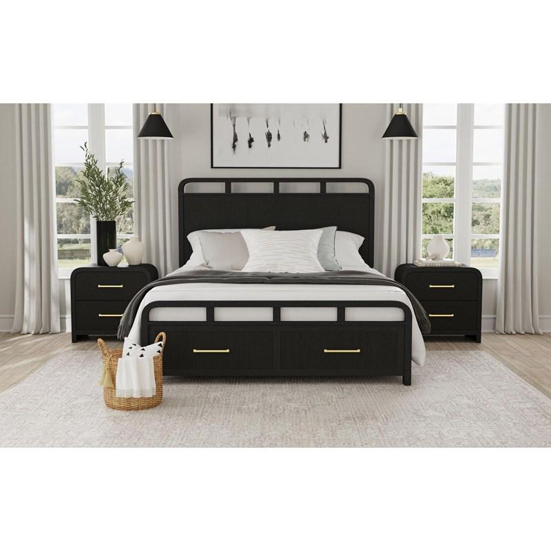 Large Picture of Elements International Ridgemont B-14440-8W-NS2 2-Drawer Nightstand