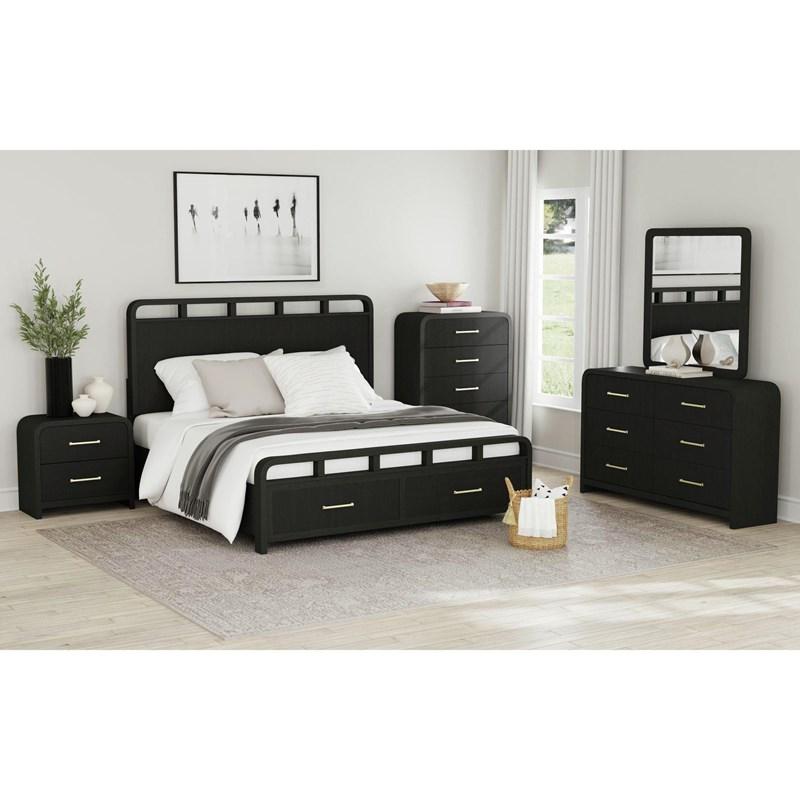 Large Picture of Elements International Ridgemont B-14440-8W-NS2 2-Drawer Nightstand