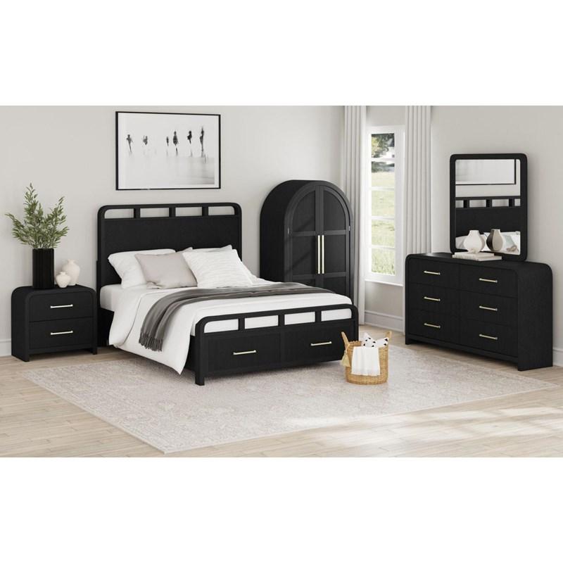 Large Picture of Elements International Ridgemont B-14440-8W-NS2 2-Drawer Nightstand