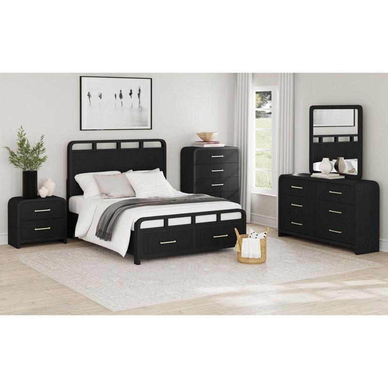 Large Picture of Elements International Ridgemont B-14440-8W-NS2 2-Drawer Nightstand