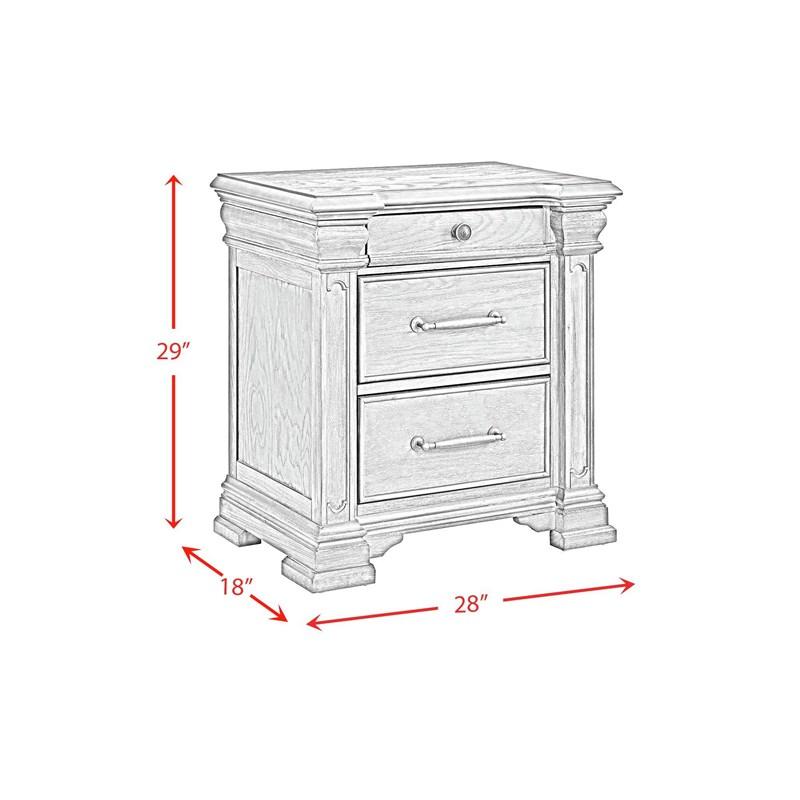 Large Picture of Elements International Kings Court B.10315.NS 3-Drawer Nightstand