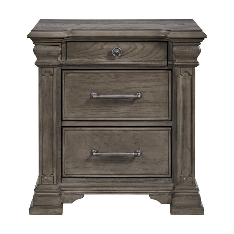 Large Picture of Elements International Kings Court B.10315.NS 3-Drawer Nightstand